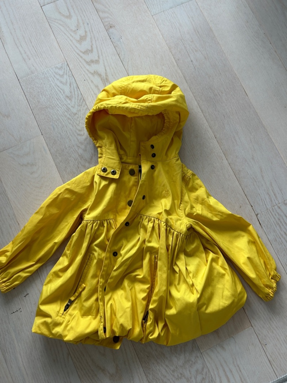 Ralph Lauren Yellow Hooded Girls' Rain Jacket
